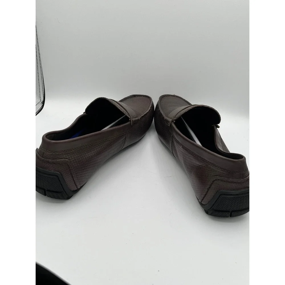 Rockport RMTAYO Men Brown Textured Leather Penny Loafer Driving Mocs Sz 12W